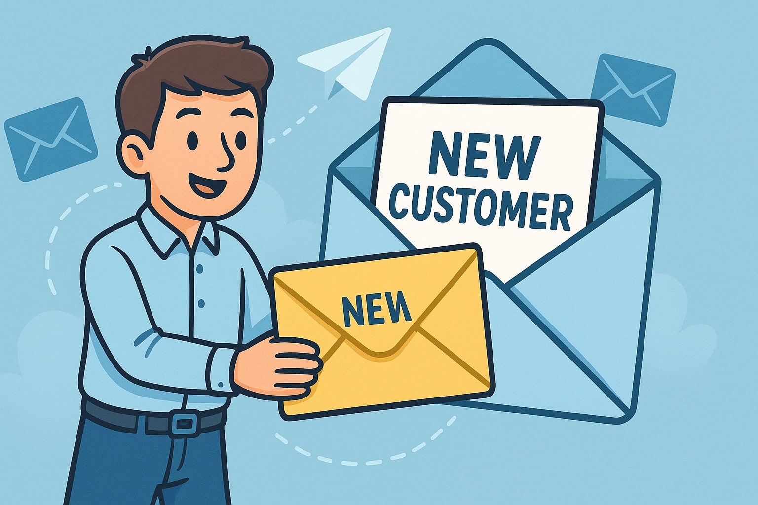 voorbeeld mailing nieuwe klanten, nieuwe klant, nieuwe klanten