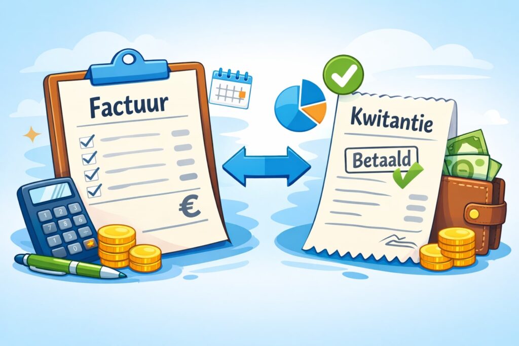 verschil factuur en kwitantie, factuur, kwitantie