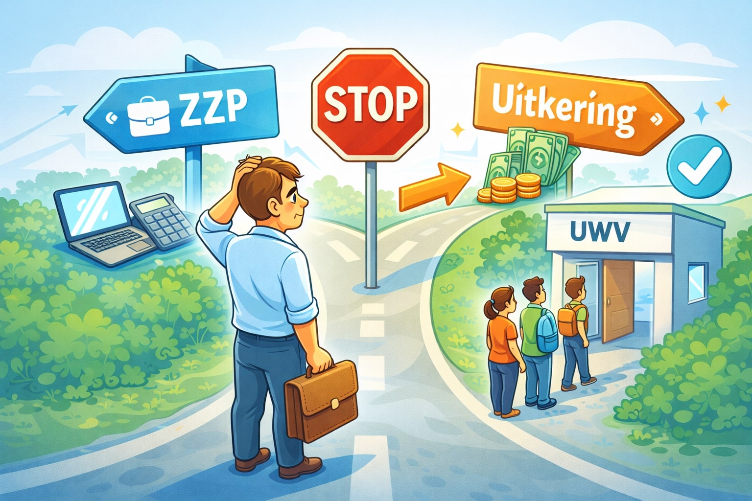 stoppen als zzp'er uitkering, uitkering