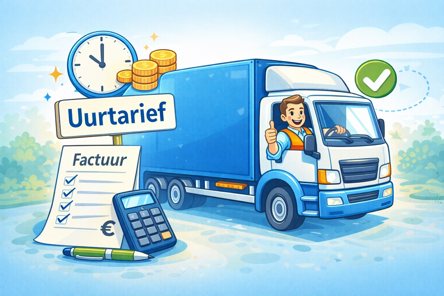 uurtarief vrachtwagen met chauffeur, vrachtwagen