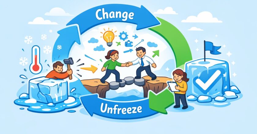 Het Lewin model als praktische methode voor duurzame organisatieverandering